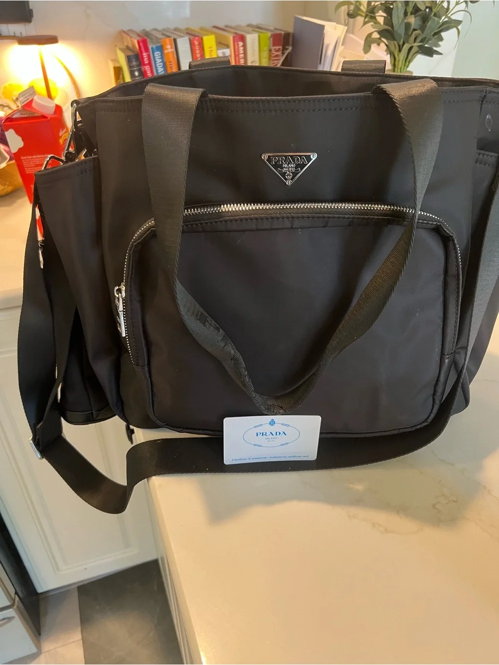 Prada Black Nylon Logo Interior Diaper Bag Tote - Picture 3 of 8